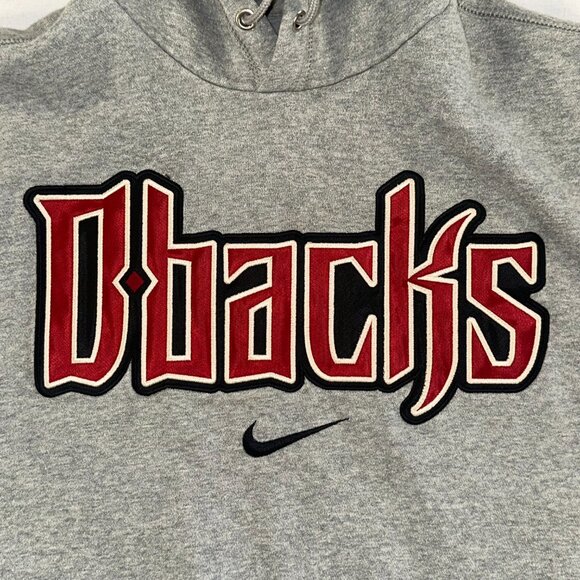 Arizona Diamondbacks Nike Center Swoosh Hoodie Medium MLB Baseball DBacks Grey - Picture 7 of 10